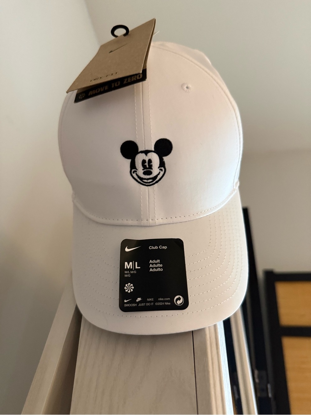 Nike women’s White Cap with Black Mickey Mouse Embroidered Logo